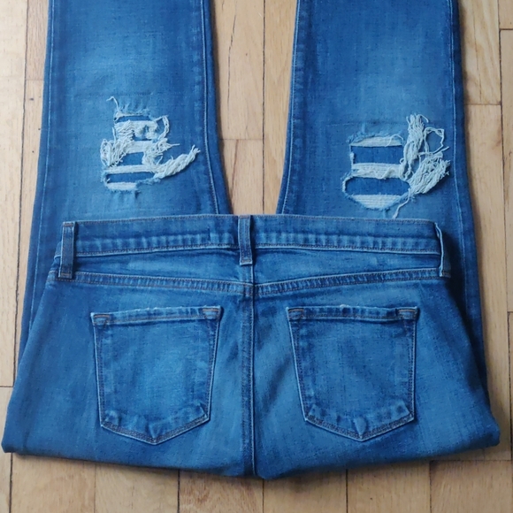 J Brand Ellis Villain Distressed straight leg with raw hem 27 - Picture 4 of 6